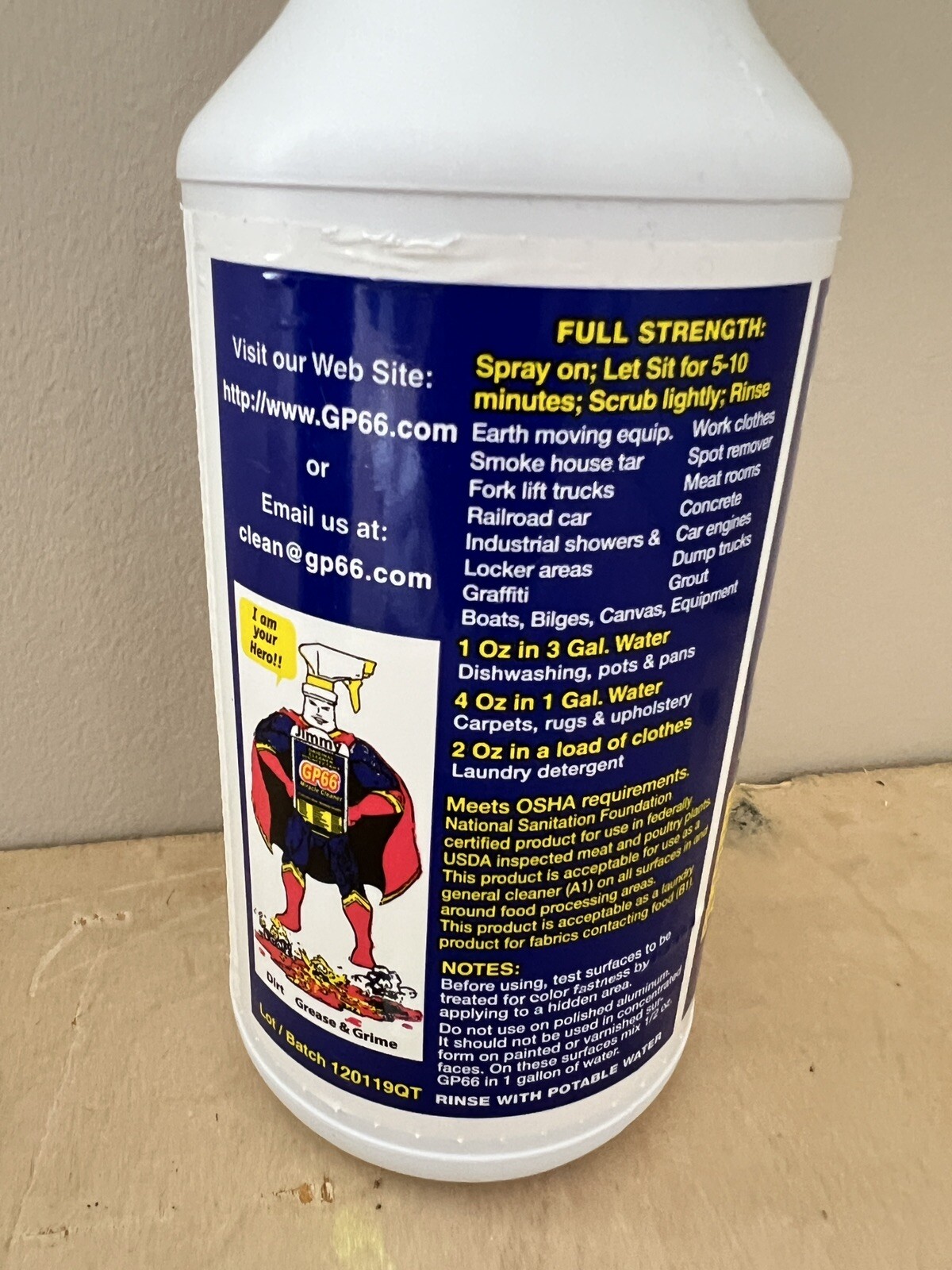 GP66 Concentrated All Purpose Miracle Spray Cleaner 32 oz Bottle Biodegradable