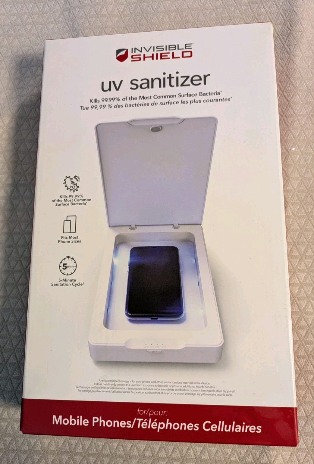 ZAGG Invisible Shield UV Phone Sanitizer Cleaner – White – BRAND NEW in BOX