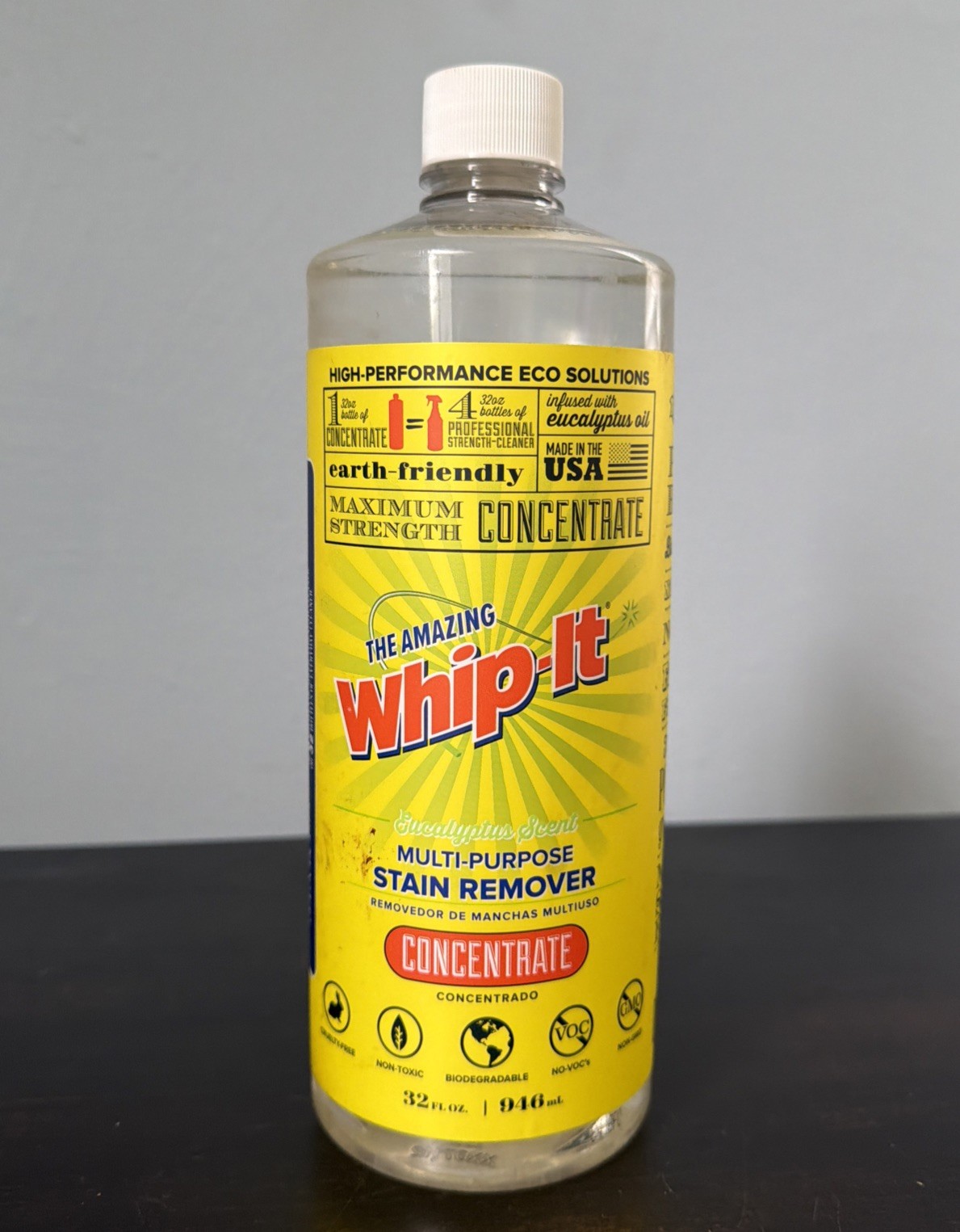 The Amazing Whip-It Multi Purpose Stain Remover Cleaner Concentrate 32 oz x 1
