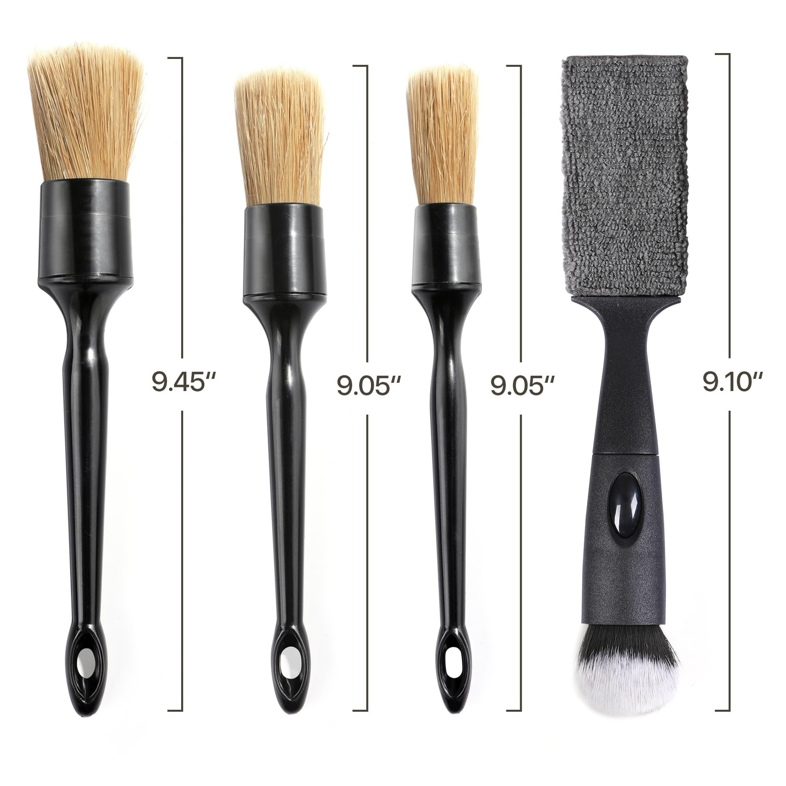 Car Detailing Brush Set, 4 PCS Soft Boars Hair Auto Interior Cleaning Detail …