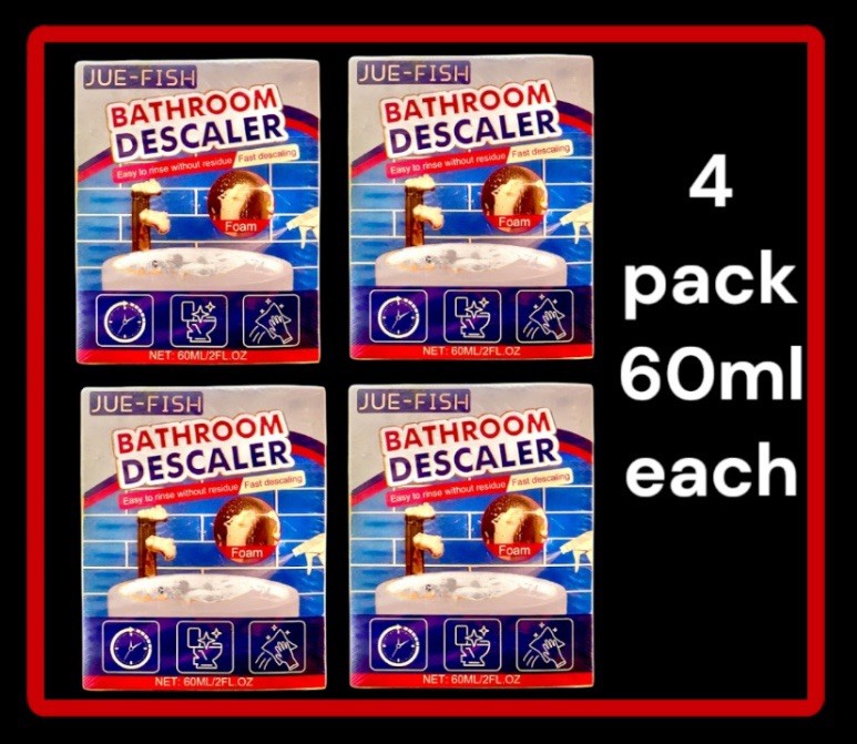4 Pack Bathroom Fast Descaler Stubborn Stains Cleaner Spray No Residue 60ml Each