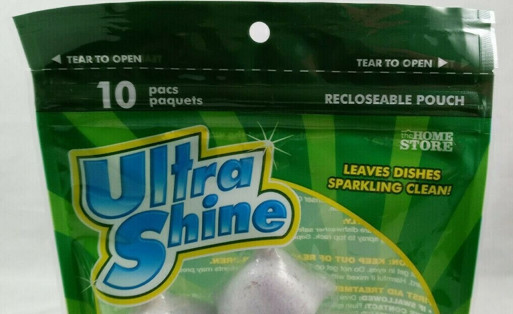 Ultra Shine Dishwasher Detergent Fresh Pods Clean Dishes 10 PODS