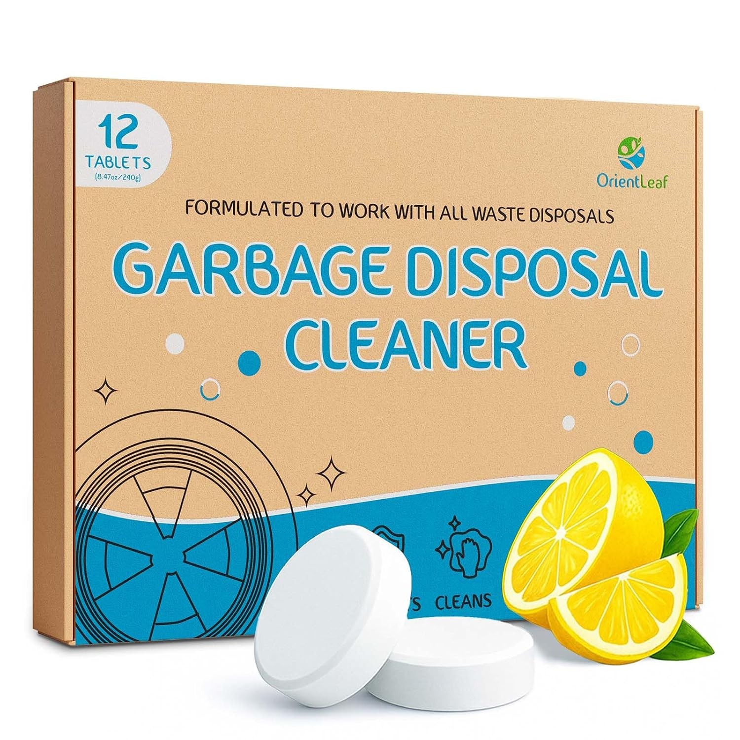 20g Garbage Disposal Cleaner and Deodorizer Tablets 1 Year Supply Tablets for