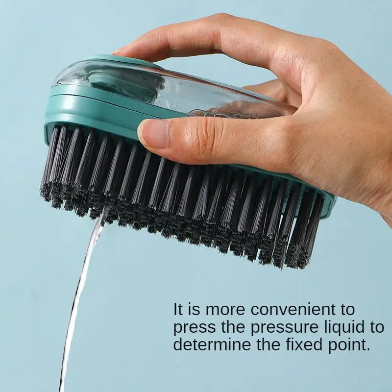 Dish Washing Up Brush Sponge With Liquid Soap Dispenser Scrubber Cleaning Brush