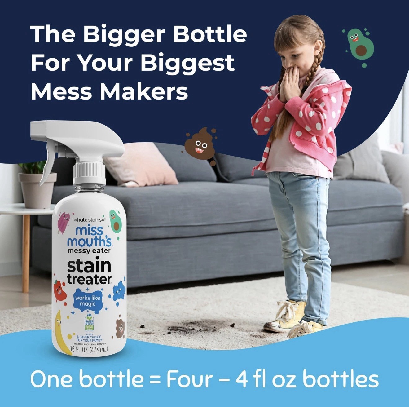 Miss Mouth’s Messy Eater Stain Treater Spray – 16oz Stain Remover – Newborn &