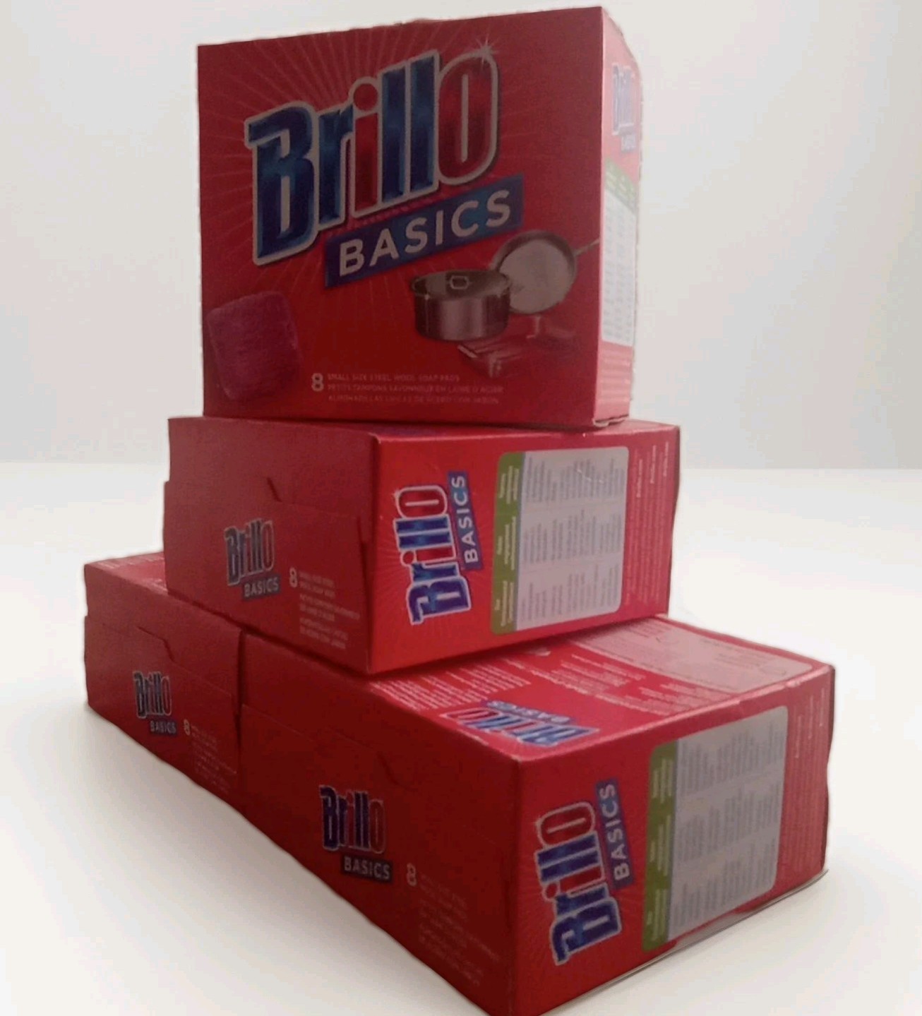 4 Pack BRILLO brand, Steel Wool, Soap Pads. Original Scent (32 Count Total)