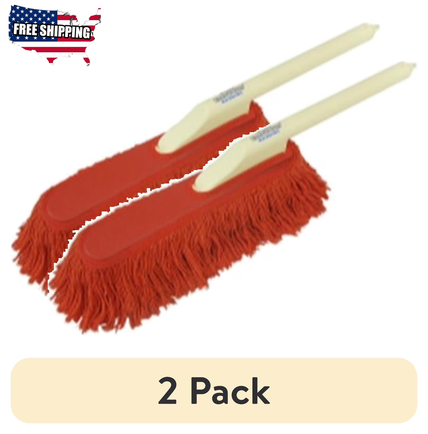 (2 Pack) with Plastic Handle and Wax Treated Cotton Mop Removes 💪👌