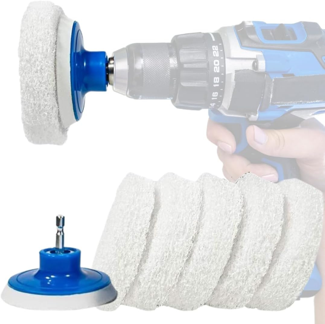 7 Pack Drill Brush Set for Deep Cleaning, Scratch Resistant, Soap Scum & More