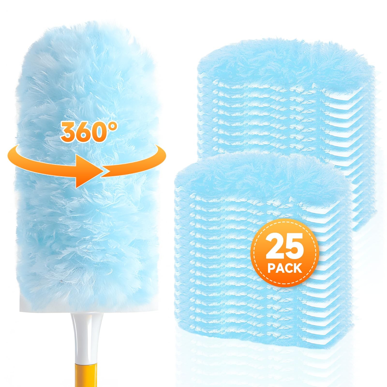Duster Refills 25 Count Microfiber Electrostatic Multi Surface Cleaning Kit For
