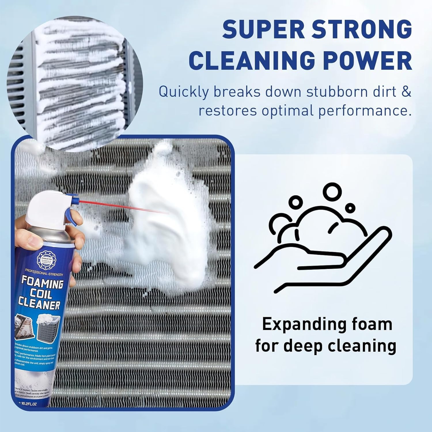 AC Unit Cleaner Foam – HVAC Evaporator Coil and Condenser Cleaning, for Home …