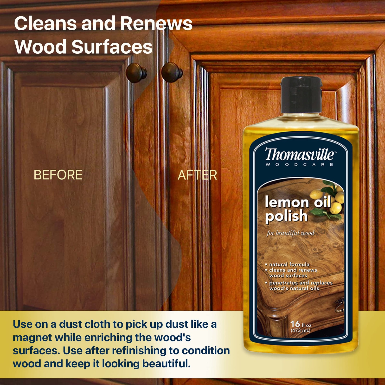 LEMON OIL POLISH – Wood Cleaner & Furniture Polish, Cleans, Renews, Restores …
