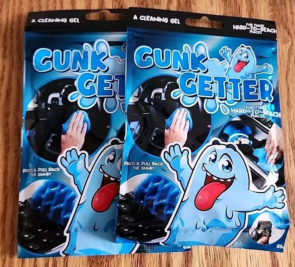2pk Gunk Getter Cleaning Gel For Car Keyboards Hard To Reach Places New