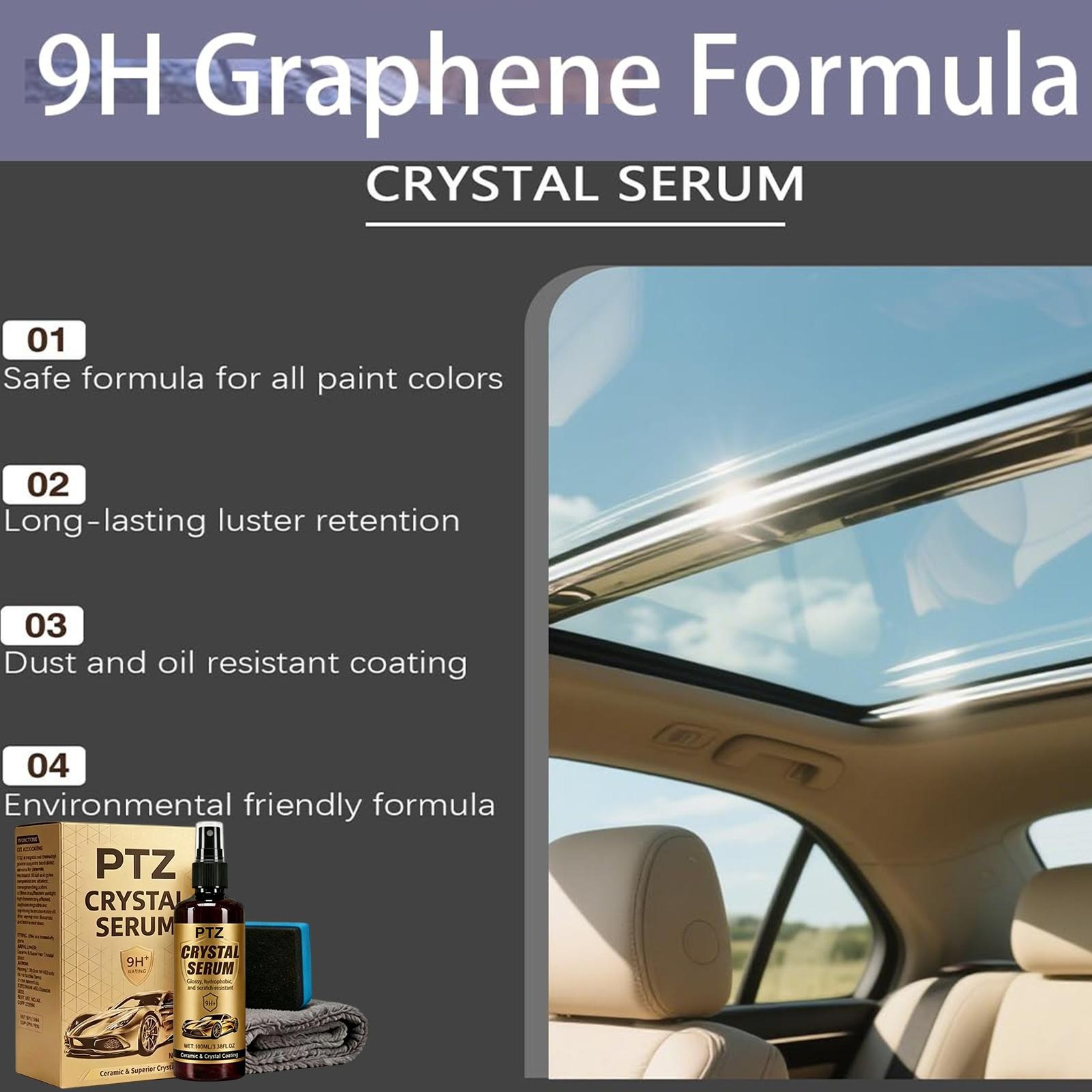 100ML Crystal Serum, Advanced 9H Graphene Ceramic Coating for Auto Car 1PC