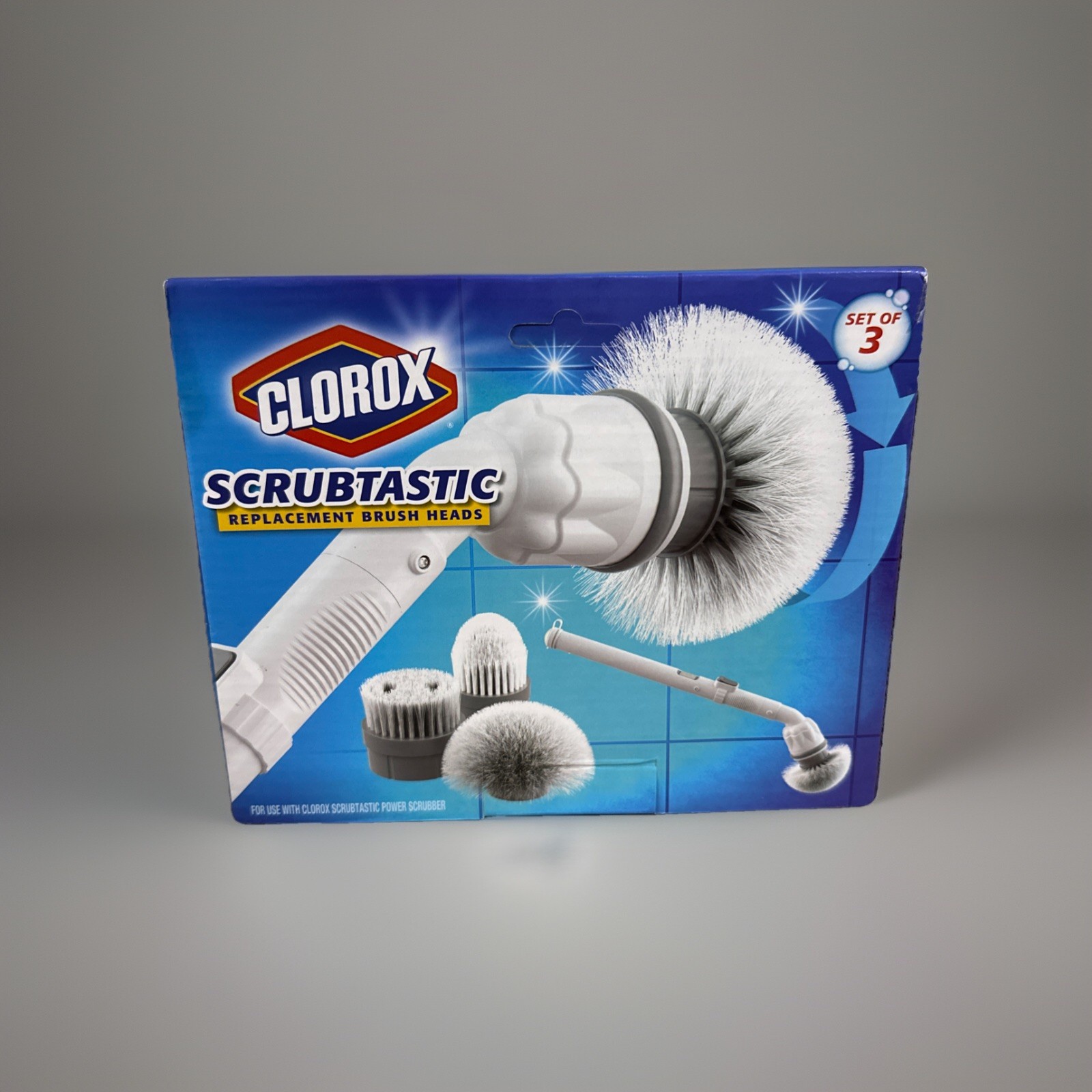 CLOROX Scrubtastic 3 Replacement Brush Heads, NEW in Box