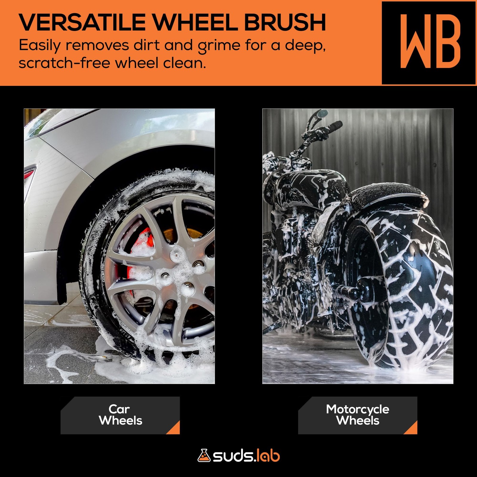 Premium Detailing Wheel Brush – 17.7 Scratch-Free Rim, Tire Wheel Cleaner