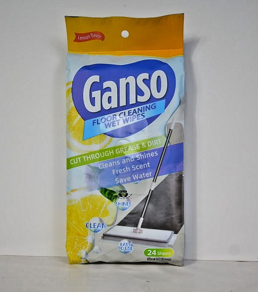 Ganso Floor Cleaning Wet Wipes 24 Sheets | Multipurpose Mop Refill Pads Cleaner