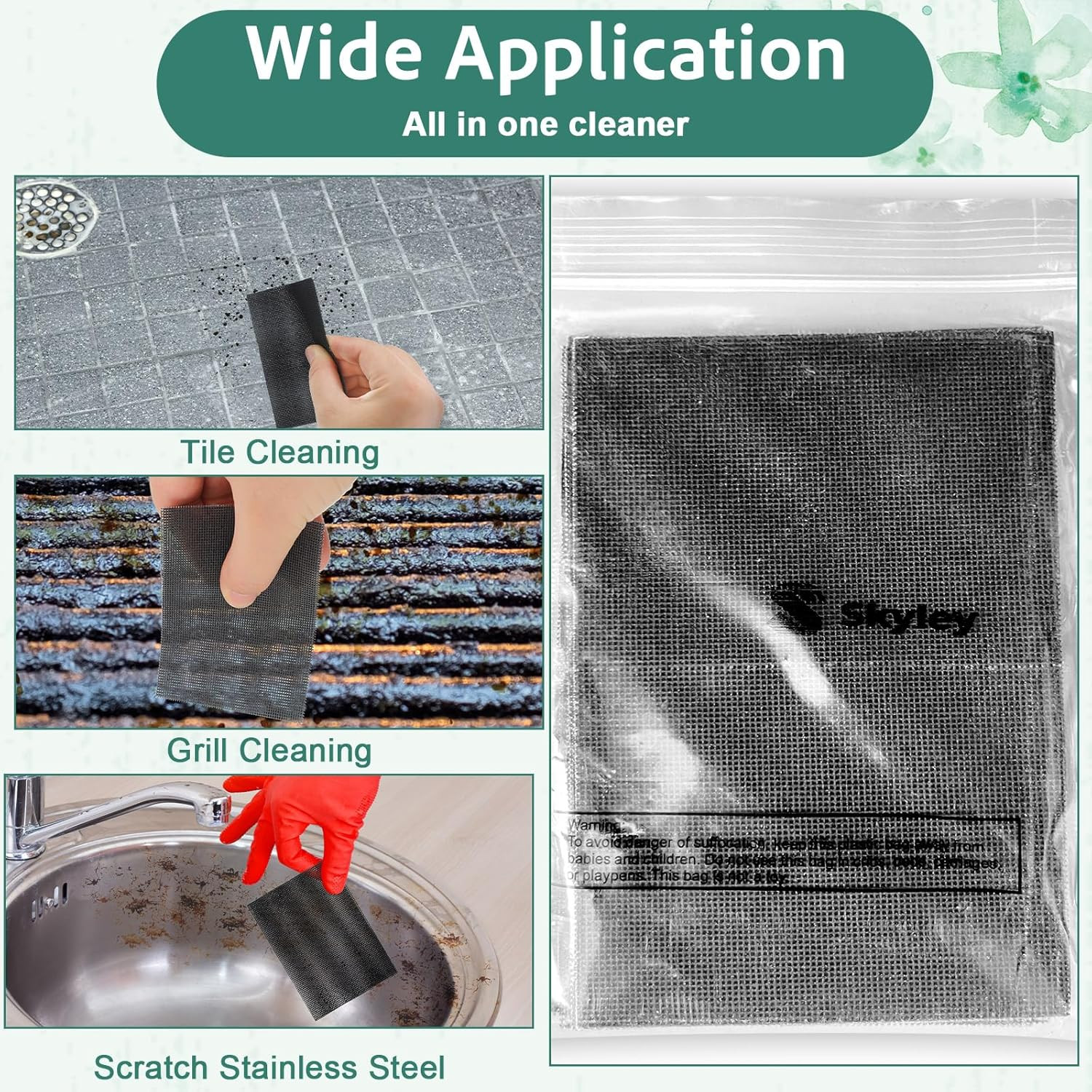 Skyley Flexible Scrubbing Screen Cleaning Mesh for Household 5.5 X 4 Inch Cleane