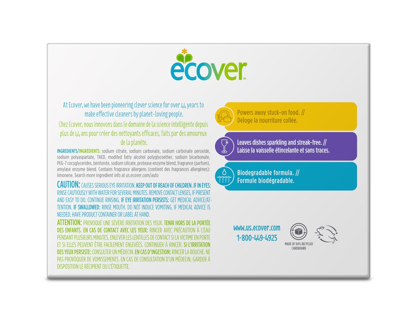Ecover Automatic Dishwasher Soap Tablets Citrus 45 Count