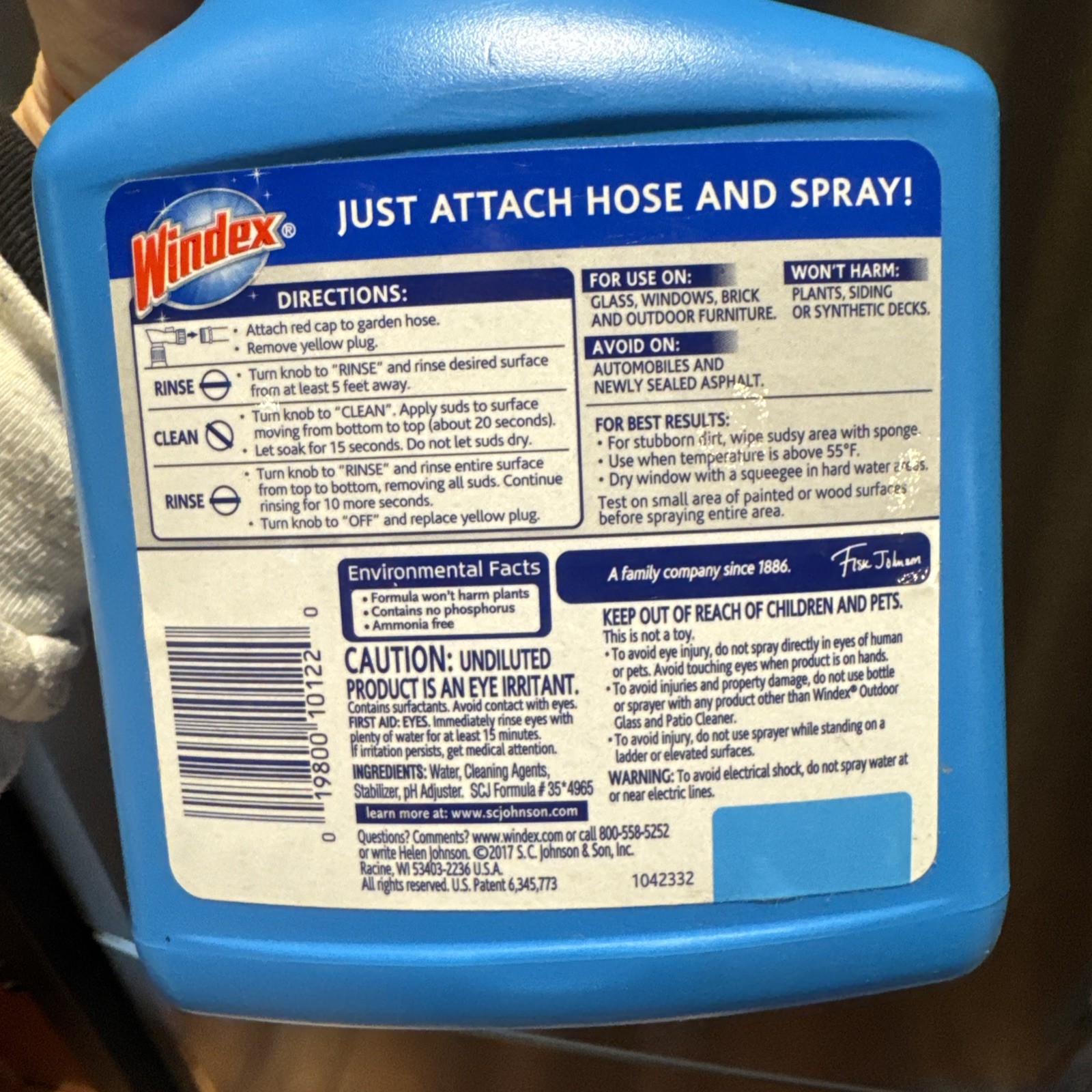 Windex Outdoor Glass and Patio Concentrated Cleaner – 32oz
