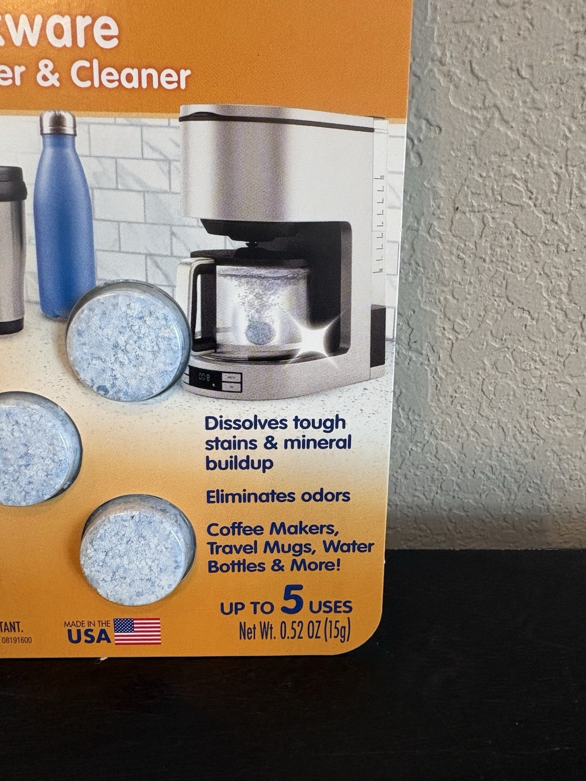 Plink Tabs Drinkware Descaler & Cleaner! 5 Tab Pack New! For Coffee Makers, Mugs