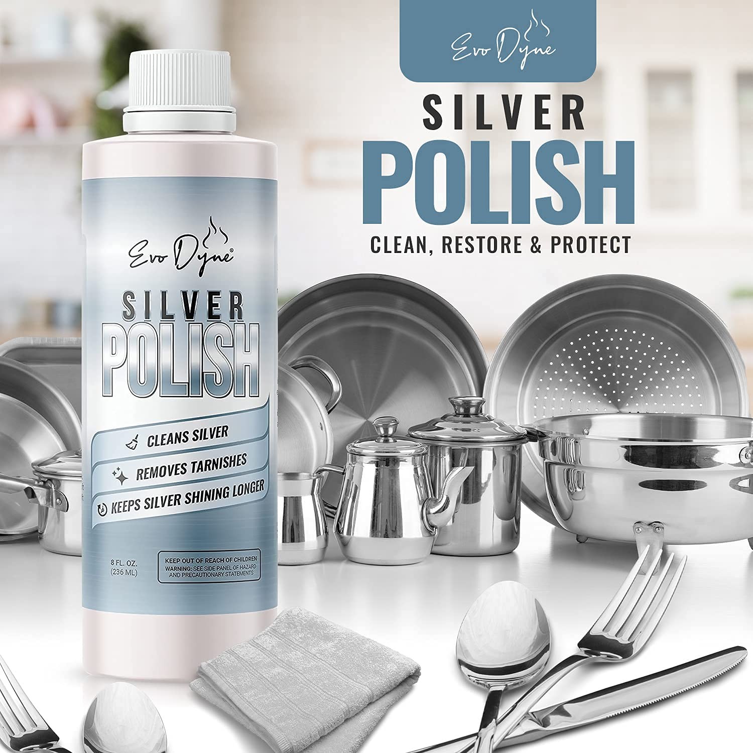 Silver Polish, Silver Cleaner (8-oz Bottle), Made in the USA | Silver Jewelry…