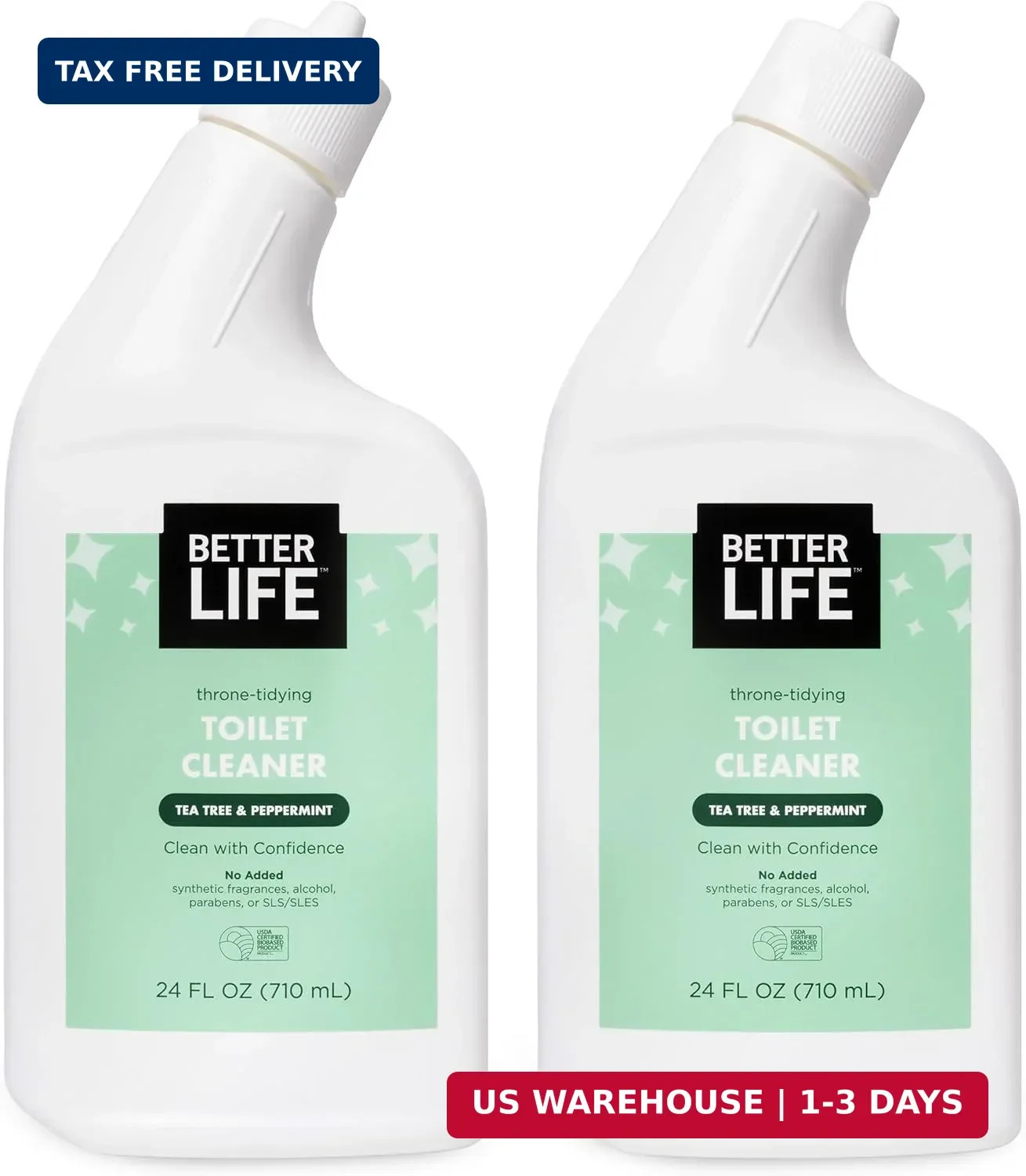 Better Life Toilet Bowl Cleaner, Plant-based, Stain & Odor Remover, Tea Tree & P