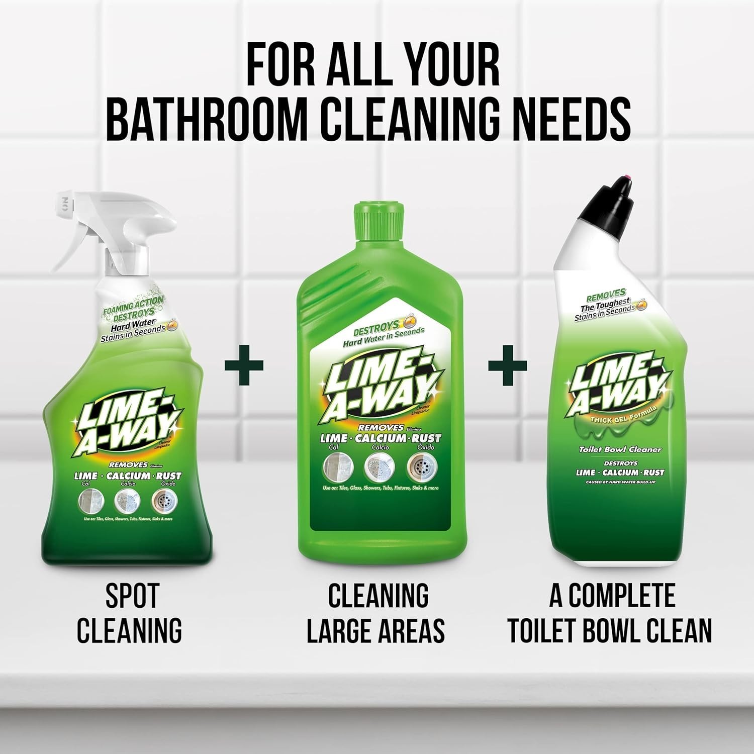Natural Bathroom Cleaner 32 fl oz – Effortlessly Removes Lime, Calcium & Rust