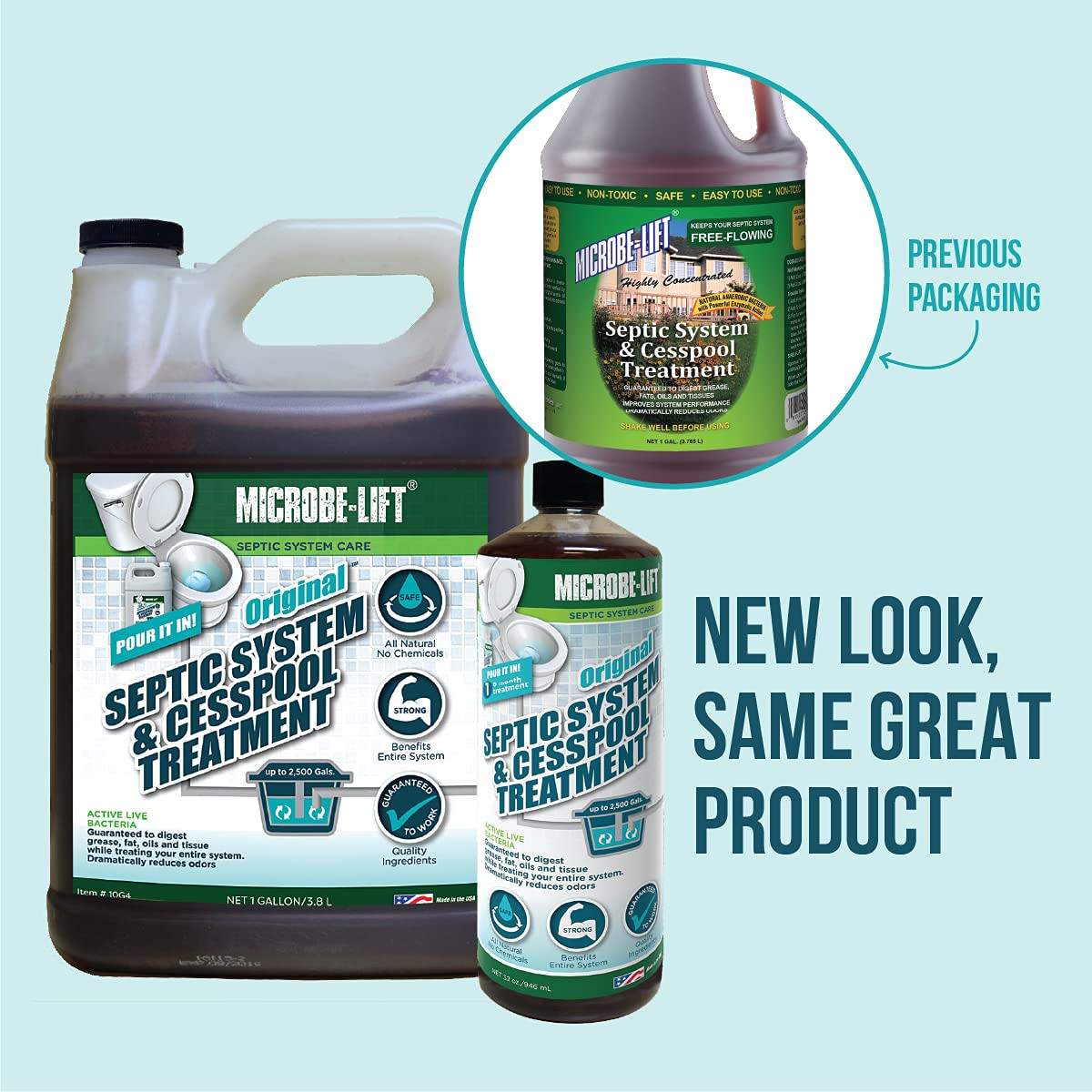 MICROBE-LIFT Septic Tank and Cesspool Treatment Enzymes – 6 Month Supply – Bacte