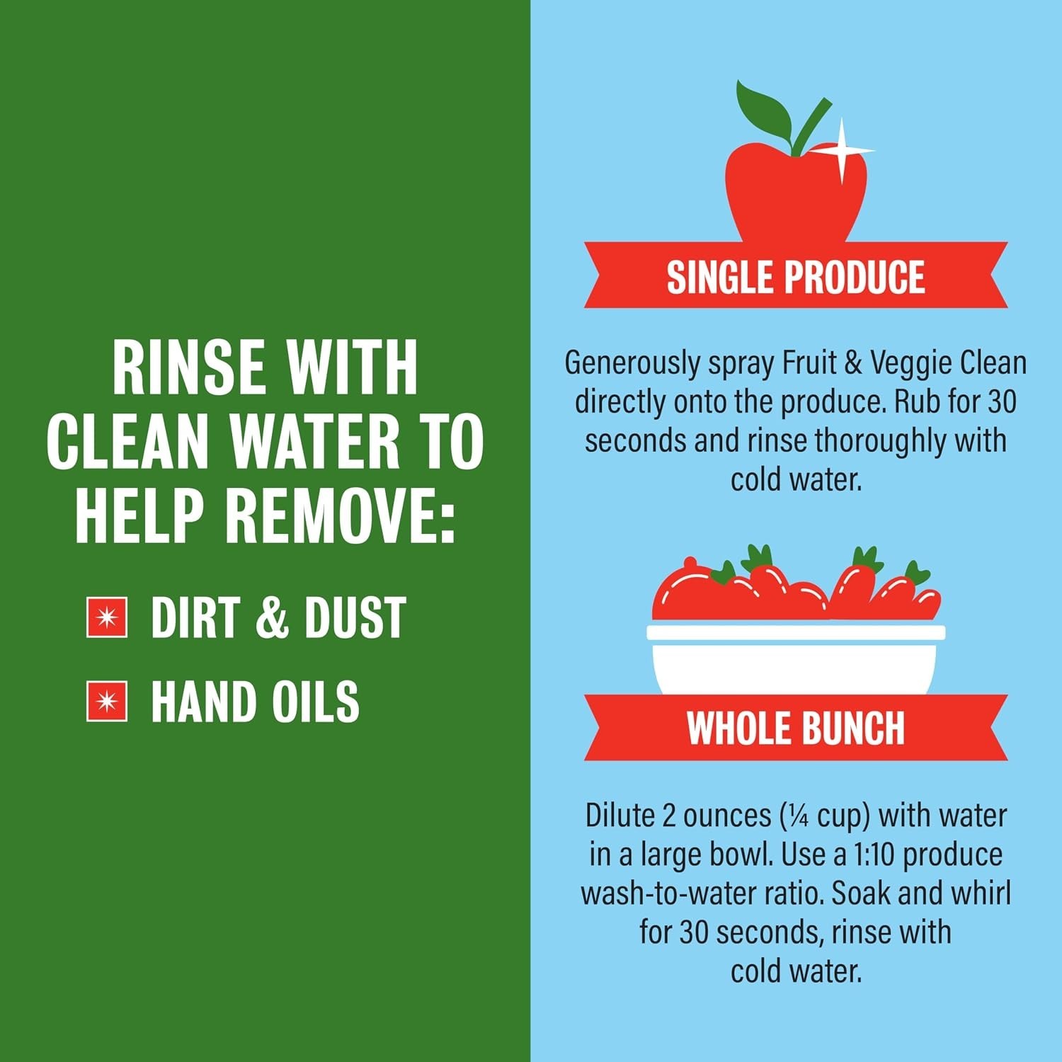 32 Fl Oz Natural Veggie & Fruit Wash – Removes Pesticides & Waxes Effectively