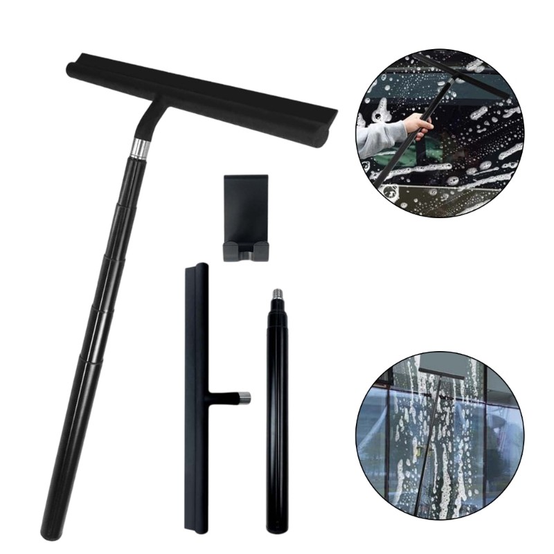 Multiple Surfaces Silicones Squeegee Telescoping Handle For Window Bath Floor