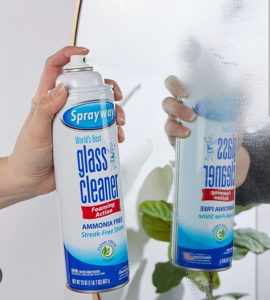 Sprayway Glass Cleaner 23 oz (6 Cans/3x Twin Packs) Foaming Aerosol Ammonia Free