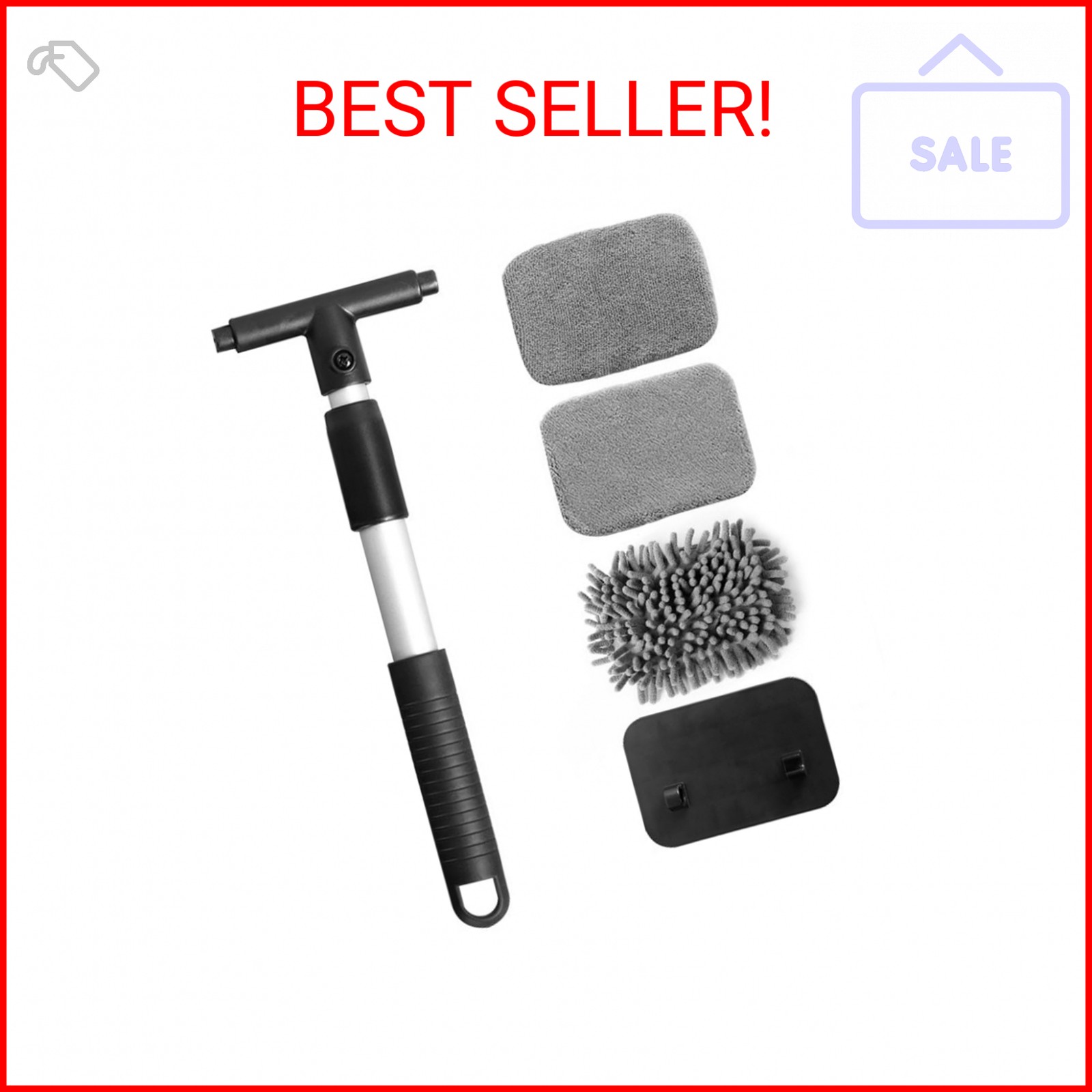 FALVFUN Car Windshield Cleaner Tool, Vehicle Window Cleaner with Extendable Hand