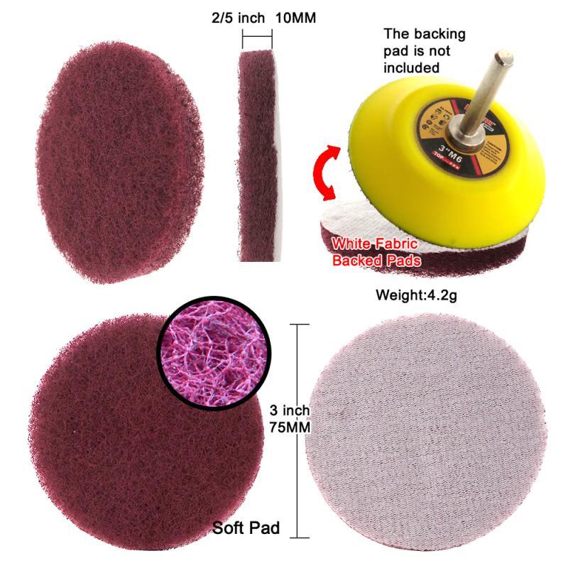 3 Inch 75mm Round Flocking Scouring Pad Cleaning Cloth Sanding Disc 240#-3000#
