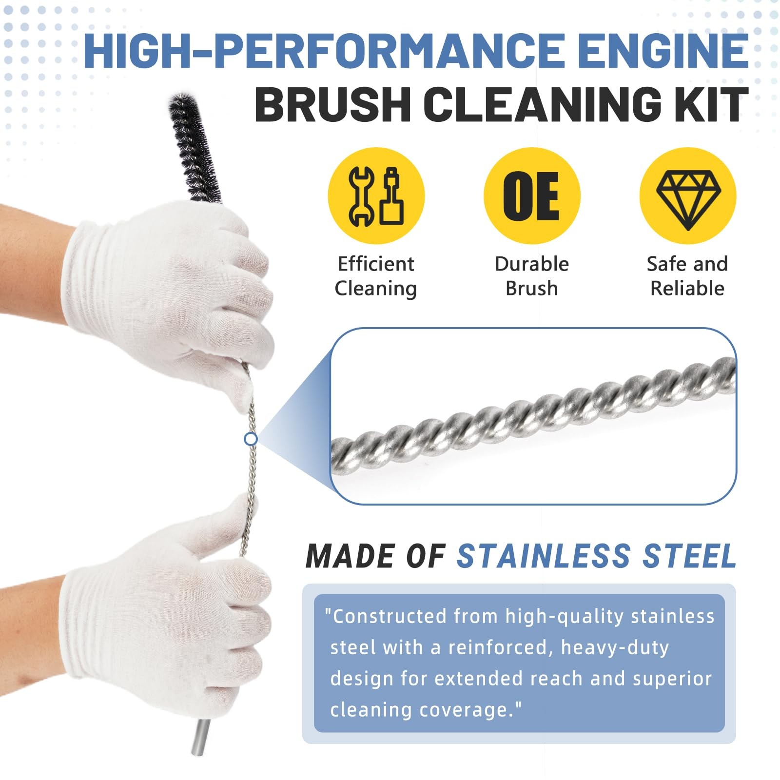 Ytrica 12 Pcs 61820 Car Engine Cleaning Detailing Brush Kit – Motor Engine Al…