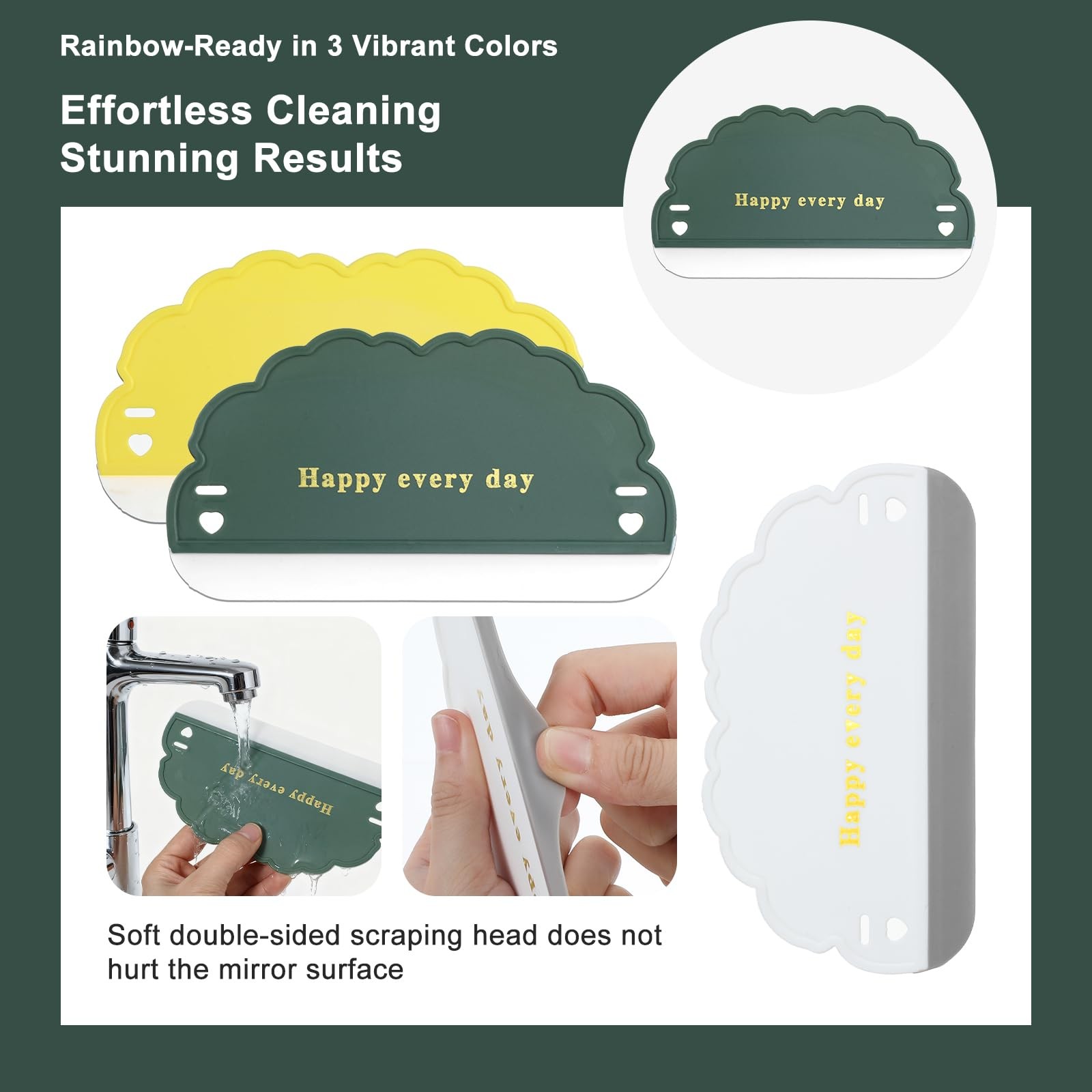 Shimmeroo 6Pcs Silicone Sink Squeegee, Mirror Squeegee, Kitchen Countertop Sq…