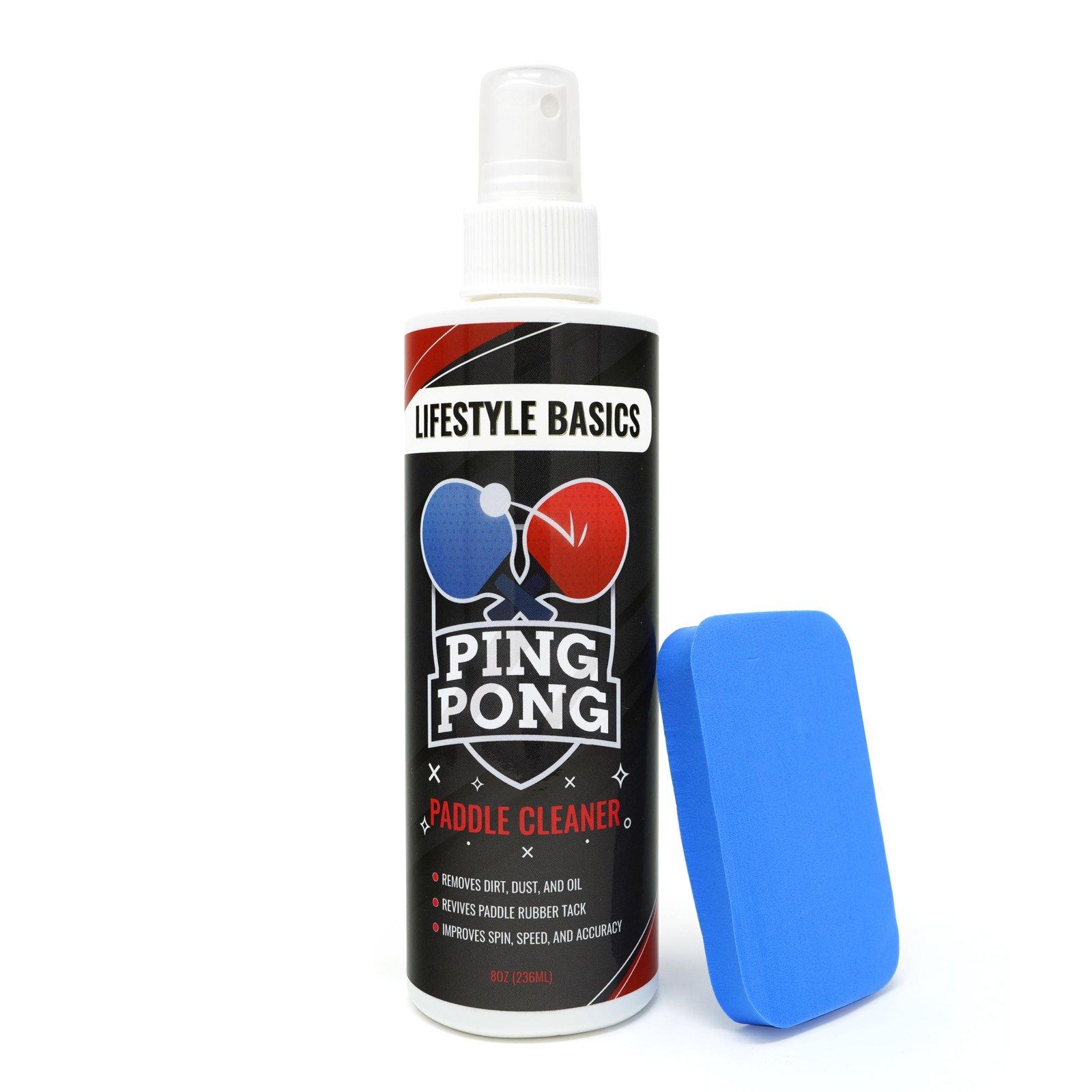 Lifestyle Basics Table Tennis Paddle Cleaner 8oz (236ml) 8 Ounce (Pack of 1)