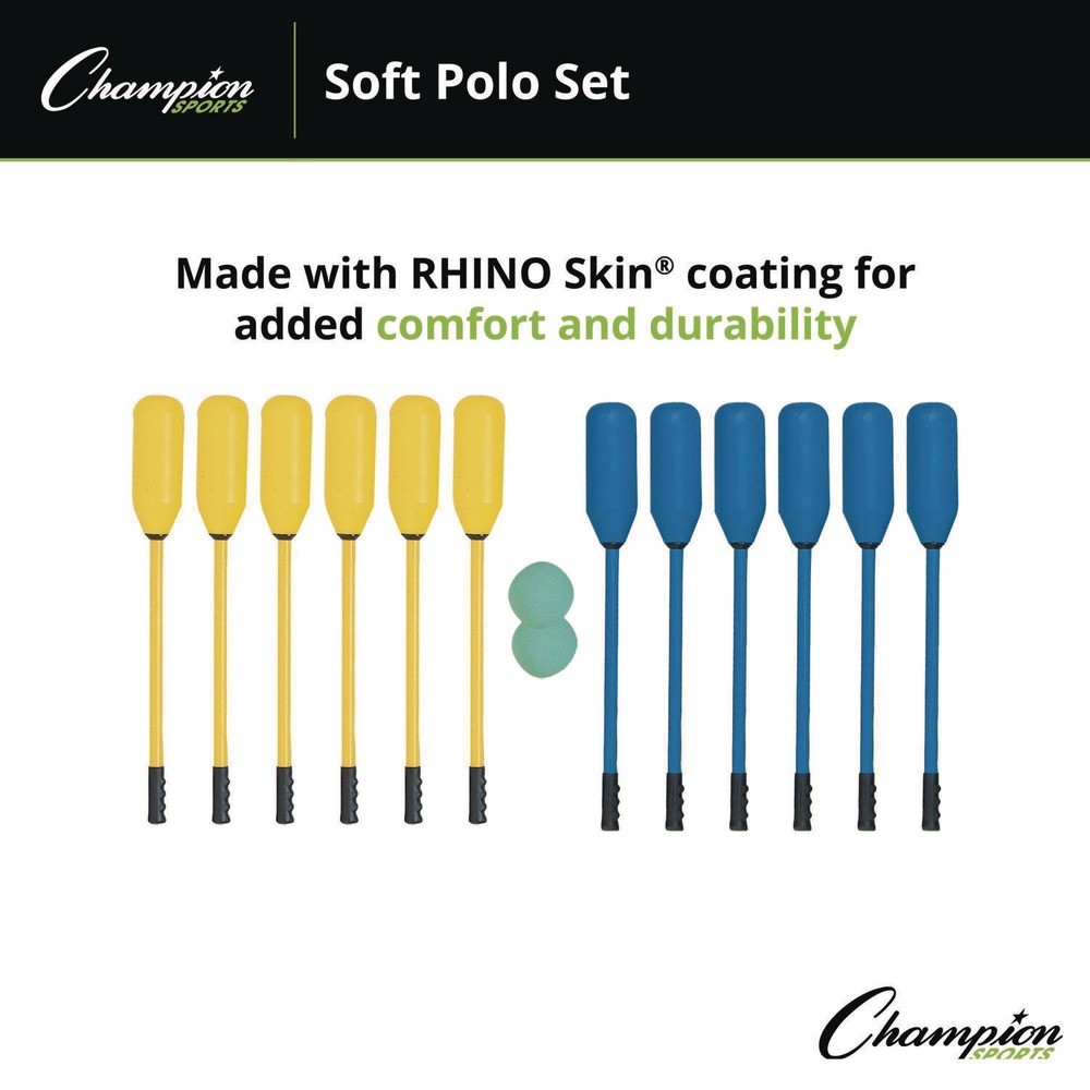 Champion Sports PXSET 24″ Long 12-Sticks/(2) 7″ Balls Soft Polo Set (1-ST) New