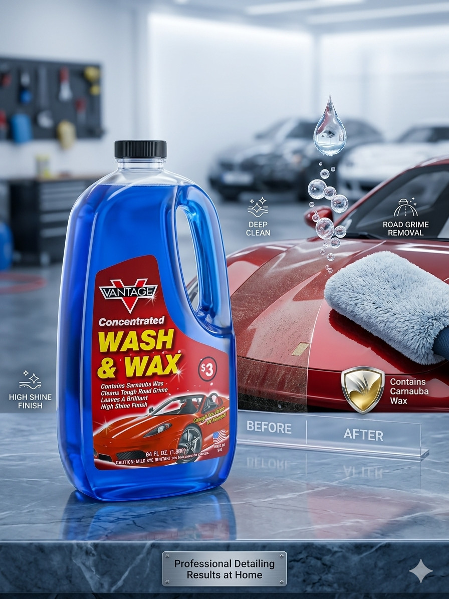 Vantage Wash and Wax Concentrated Cleaner 64 fl oz Automotive