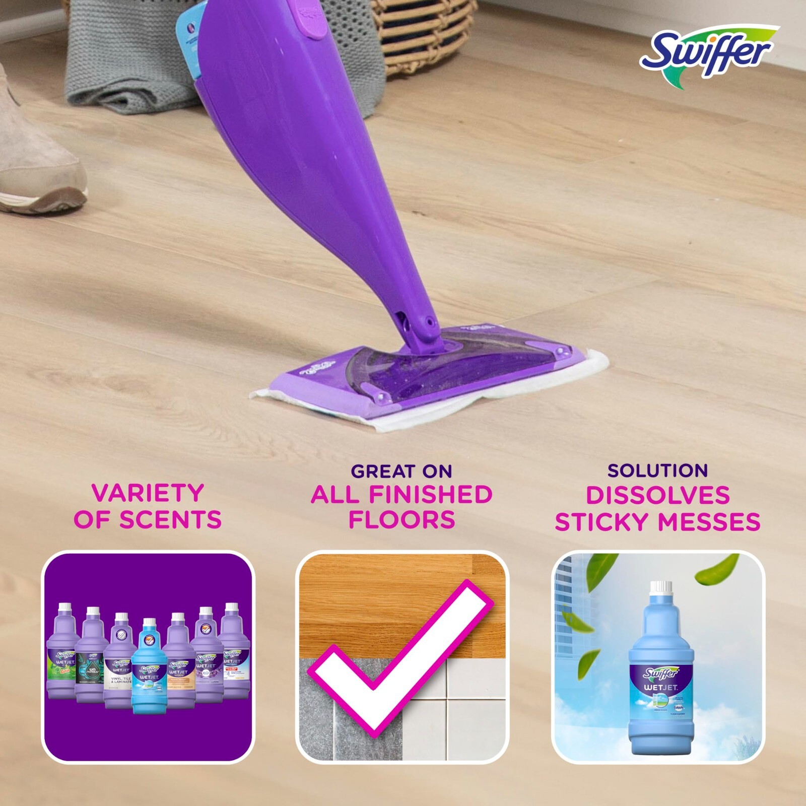 Swiffer WetJet Multi-Purpose Floor Cleaner Solution,1.25 Liter -42.2 Fl Oz (2PK)
