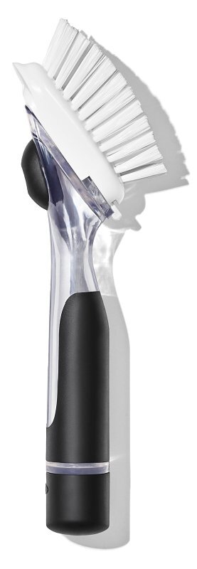 Soap Dispenser Dish Brush Good Grips 1.25″ W Plastic/Rubber Handle Black/White