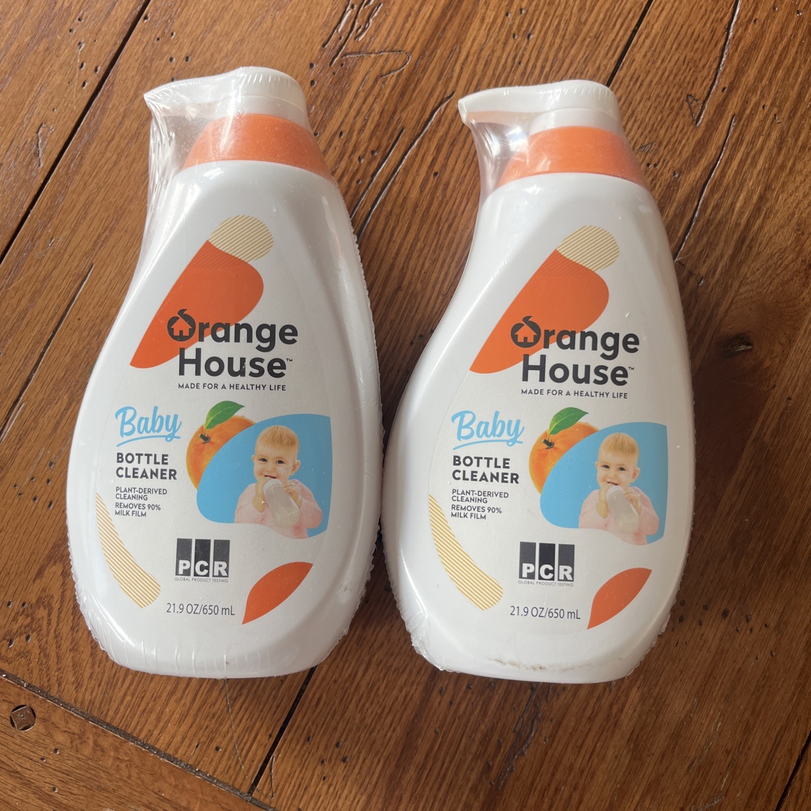 2 Orange House Baby Bottle Cleaner 21.9oz Planted-Based Hypo Allergenic EXP 6/24