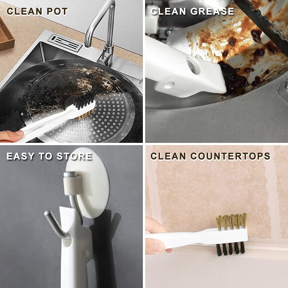 Gas Stove Brass Wire Stiff Bristles Brushes Rust Cleaner for Kitchen Grease G…