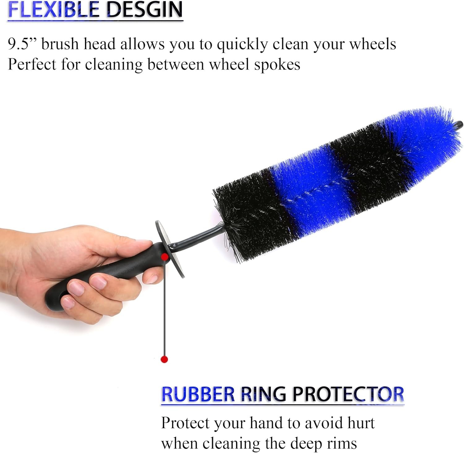 Soft Bristle Tire Scrub Brush for Efficient Wheel Detailing – Lightweight Design