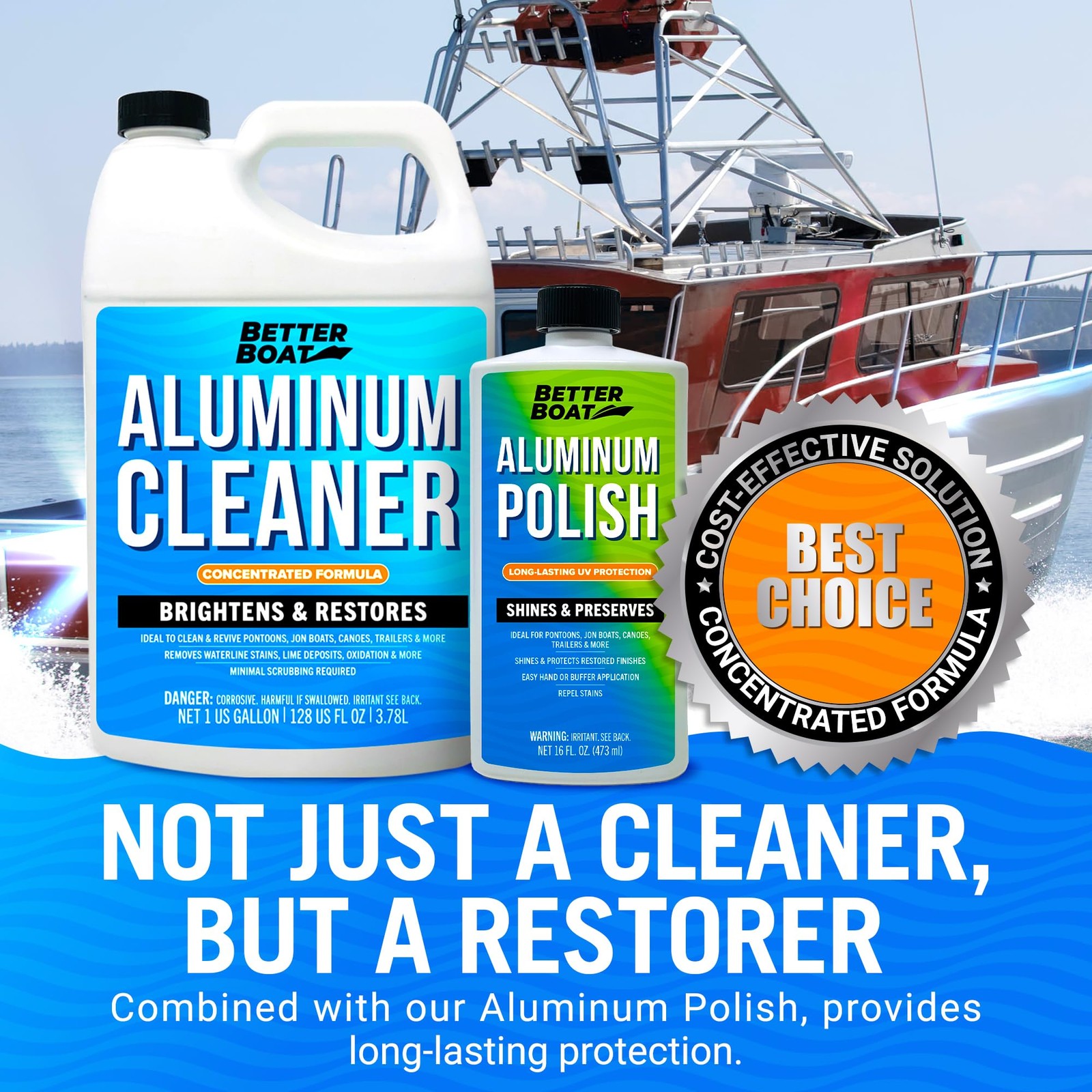 Better Boat Aluminum Cleaner and Brightener Restorer, Removes Stains and Oxid…