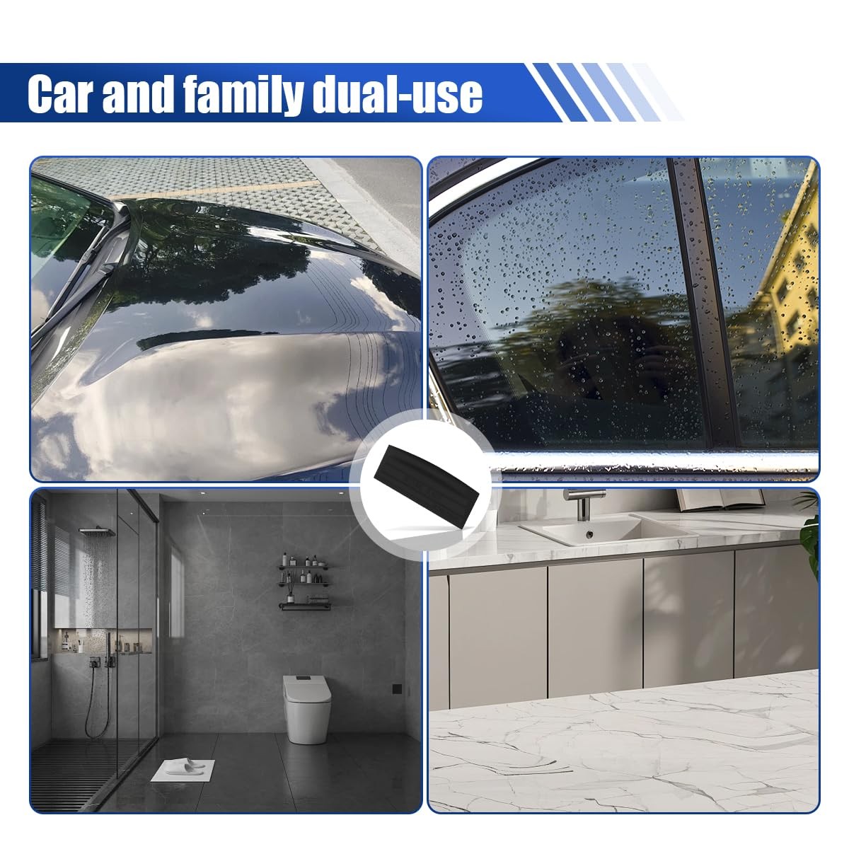 YoRise Car Window Squeegee, 10 Inch Soft Silicone Auto Windshield Water Blade…
