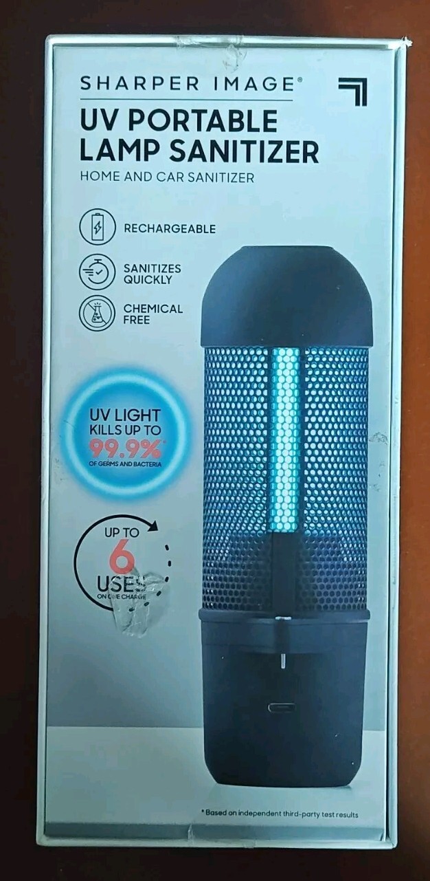 Sharper Image Home and Car Sanitizer Portable Lamp Black New in box
