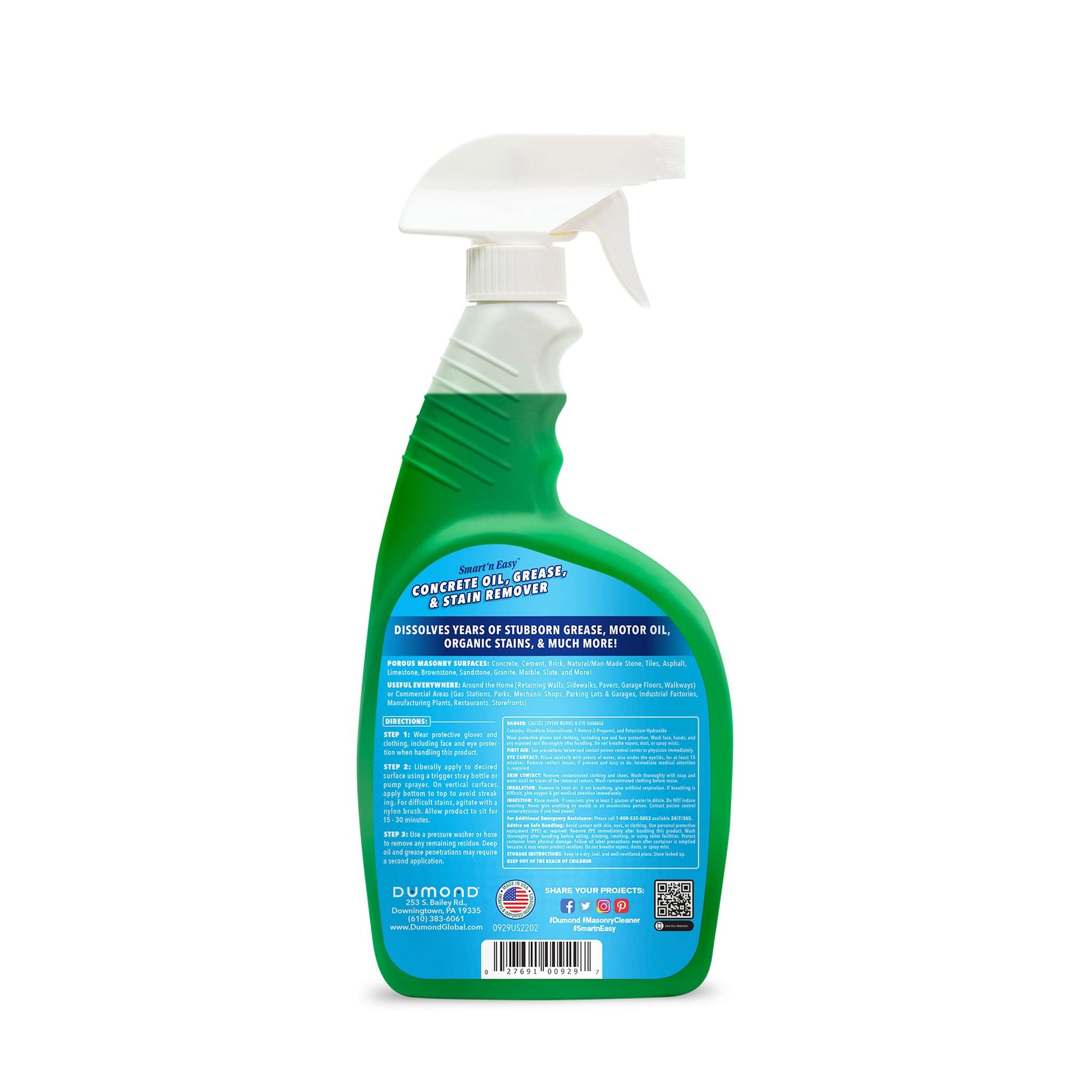 Dumond Smart ‘n Easy Concrete Oil, Grease & Stain Remover, Cleans Grime, Dirt &