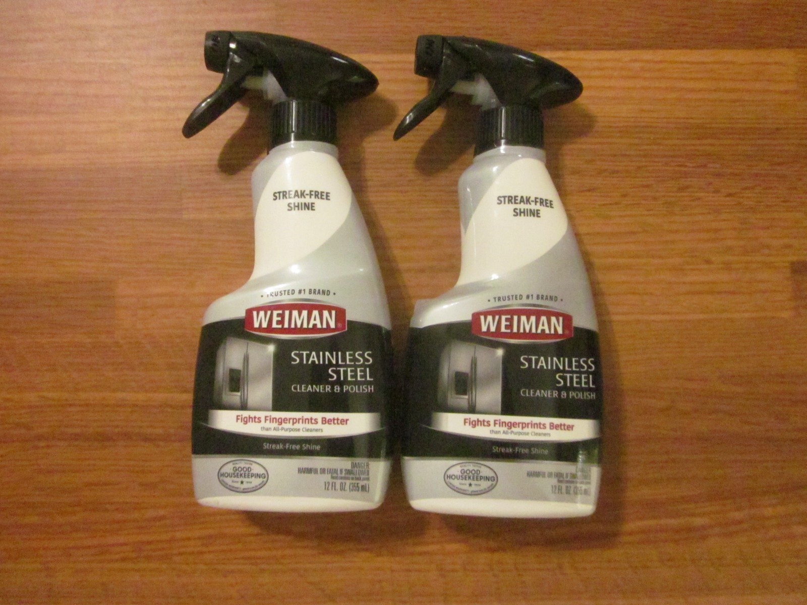 2 pk Weiman STAINLESS STEEL CLEANER & POLISH Clean Appliances 12oz Spray Each!