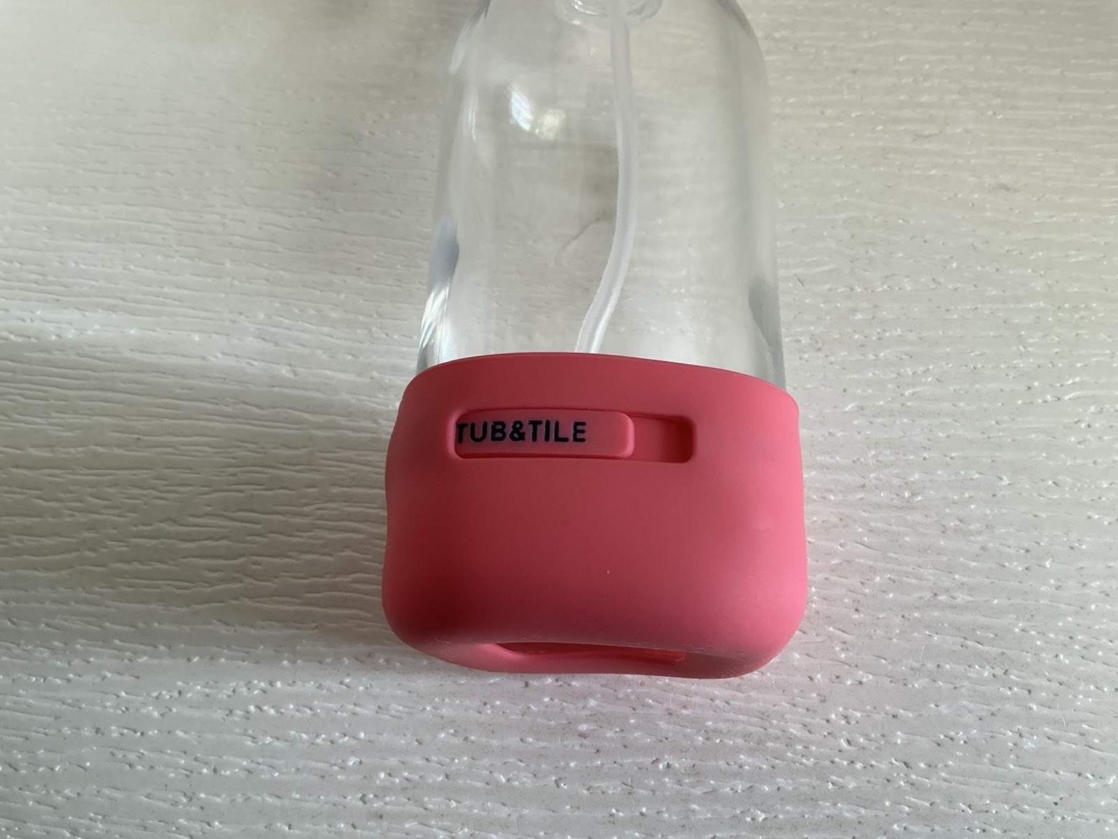 Grove Co. Glass Spray Bottle 16 Oz Pink Silicone Sleeve Multi Purpose