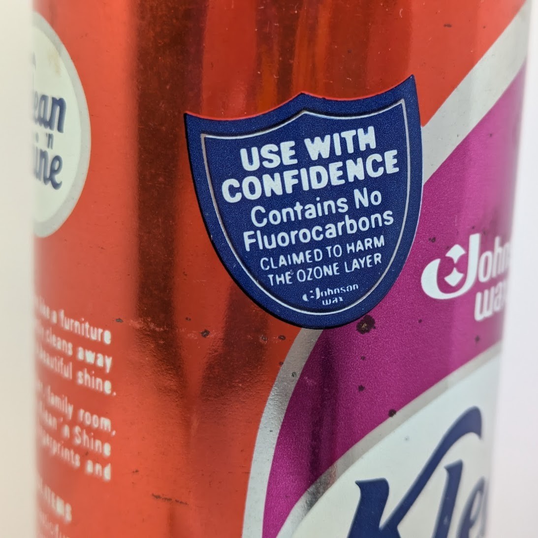 Johnson Wax Klean N Shine Foam Cleaner 1980 Spray Can – 90% Full – Vintage